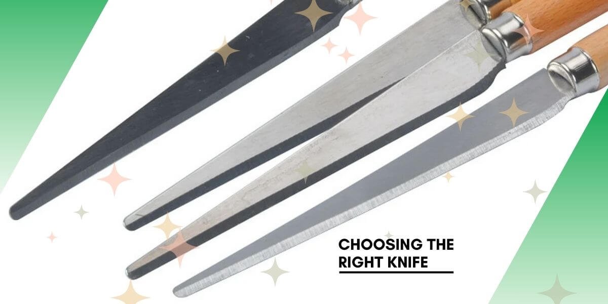 Selection of fettling knives for ceramics